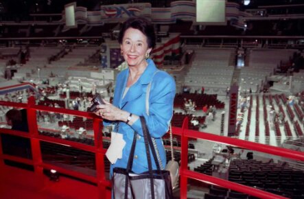 Betty Cole Dukert at the Democratic National Convention in Chicago in 1996, a year before she retired as executive producer of “Meet the Press.” (Photo by NBC News)